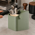 The Square Espresso Knock Box with Oak Knock Bar